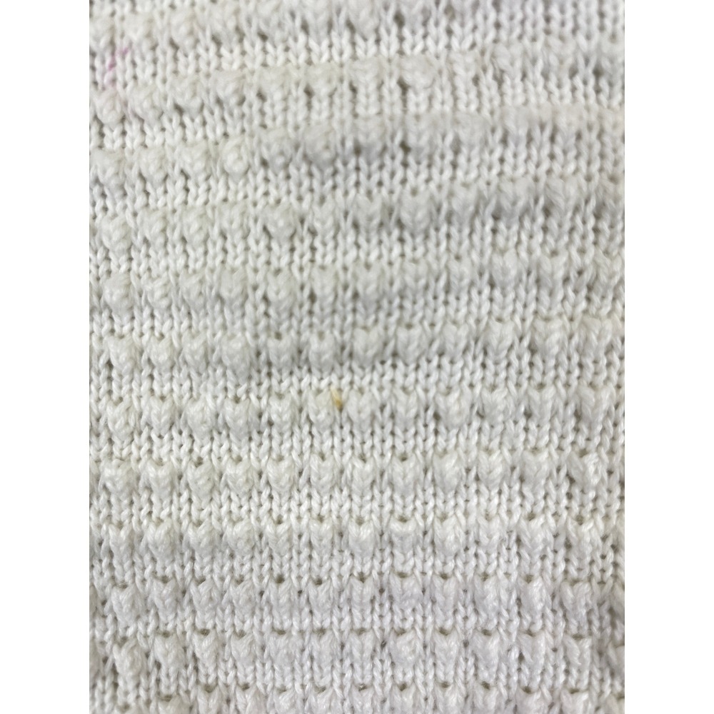 Leon Levin Hand Loomed Knit Sweater Vest Women's S White‎ Pink Blue  Ramie VTG - Picture 8 of 11